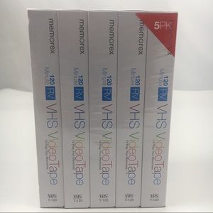 Memorex Video Recording Tapes 5 Pack T-120 Sealed